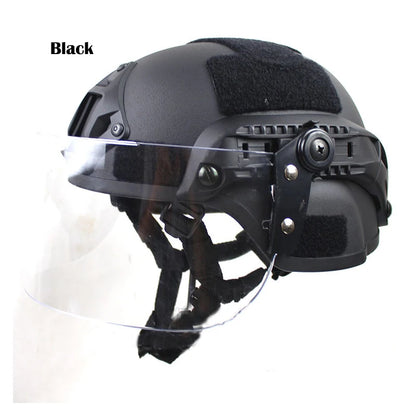 MICH2000 Action Version Patrol Tactical Helmet Transparent Anti-Riot Protective Mask CS Anti-face Safe Protective Helmet