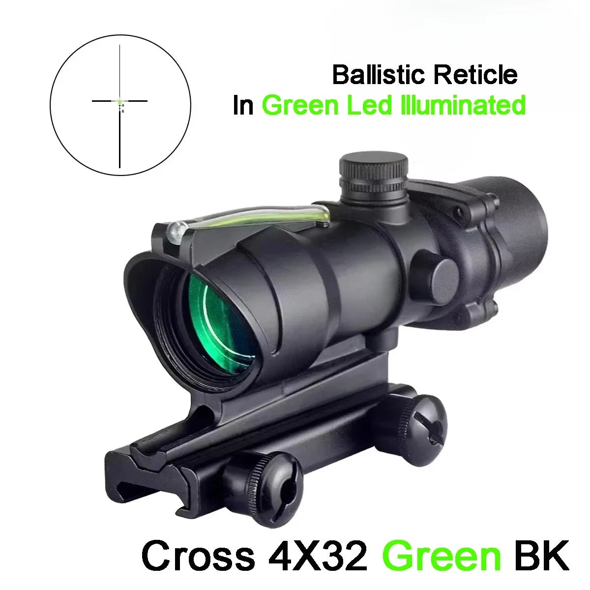 4x32 Combat Prism Scope with Fiber Optic Reticle