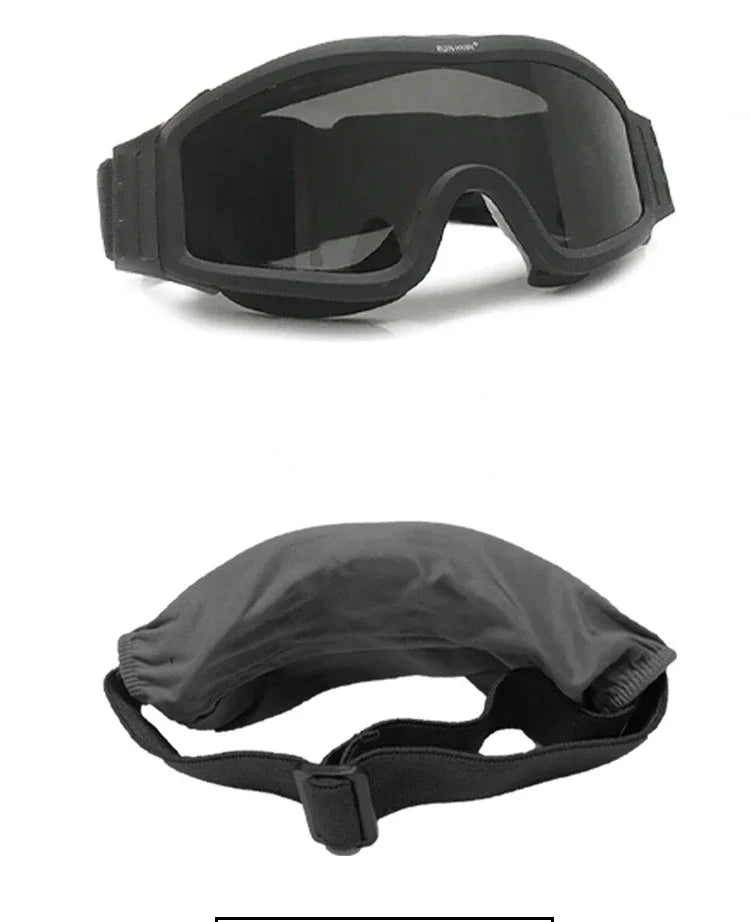 Tactical Goggles: Anti Fog Outdoor Soft Air Color Bullet Protection Motorcycle Goggles with Replaceable Lens