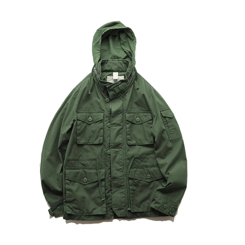 New autumn and winter American retro heavy padded jacket military style tough guy pocket tooling coat windbreaker