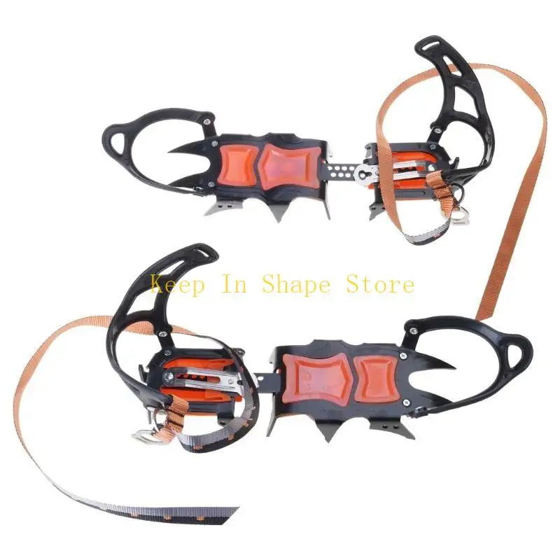 U1JC 12 Teeth Crampons Ice Cleats Antislip Snow Ice Grip Footwear Traction