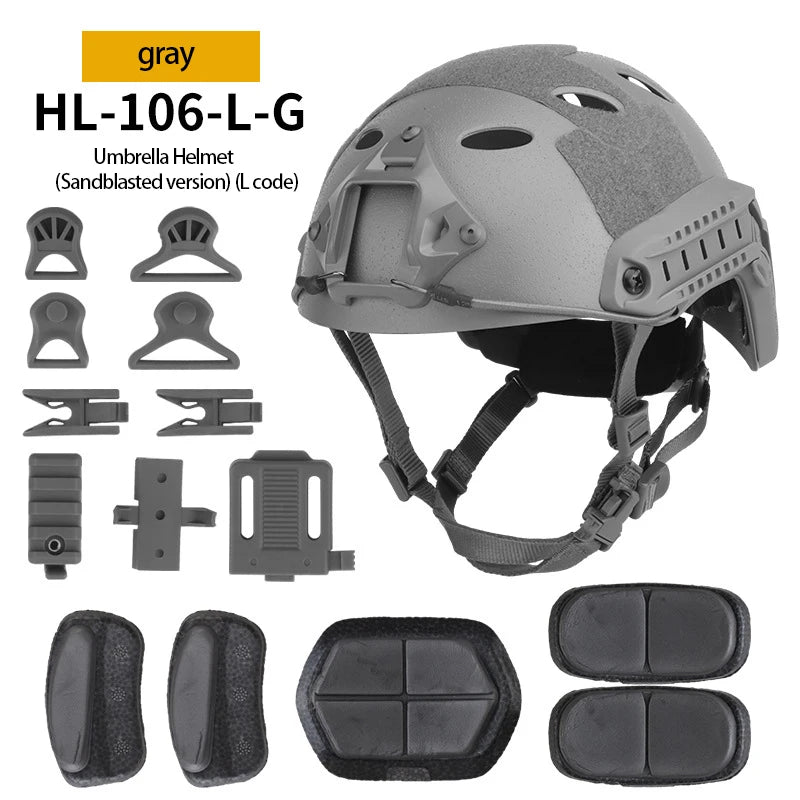 Umbrella Helmet (Sandblasted version) Frosted adjustable helmet for outdoor tactical field protection