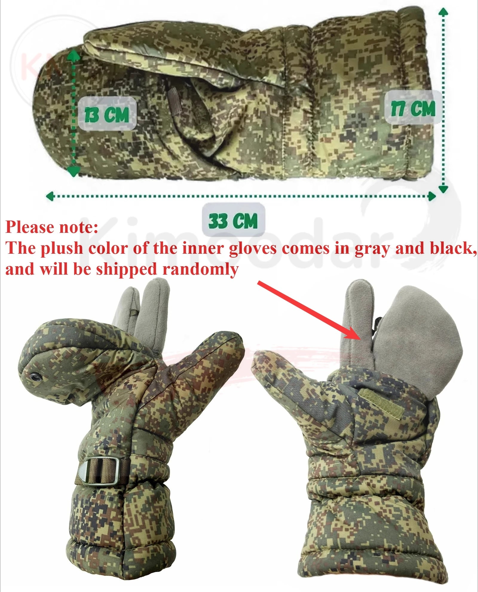Russian Original VKBO Winter Thick Anti Cold Tactical Gloves Plush Warm Second Generation P Cotton EMR Gloves