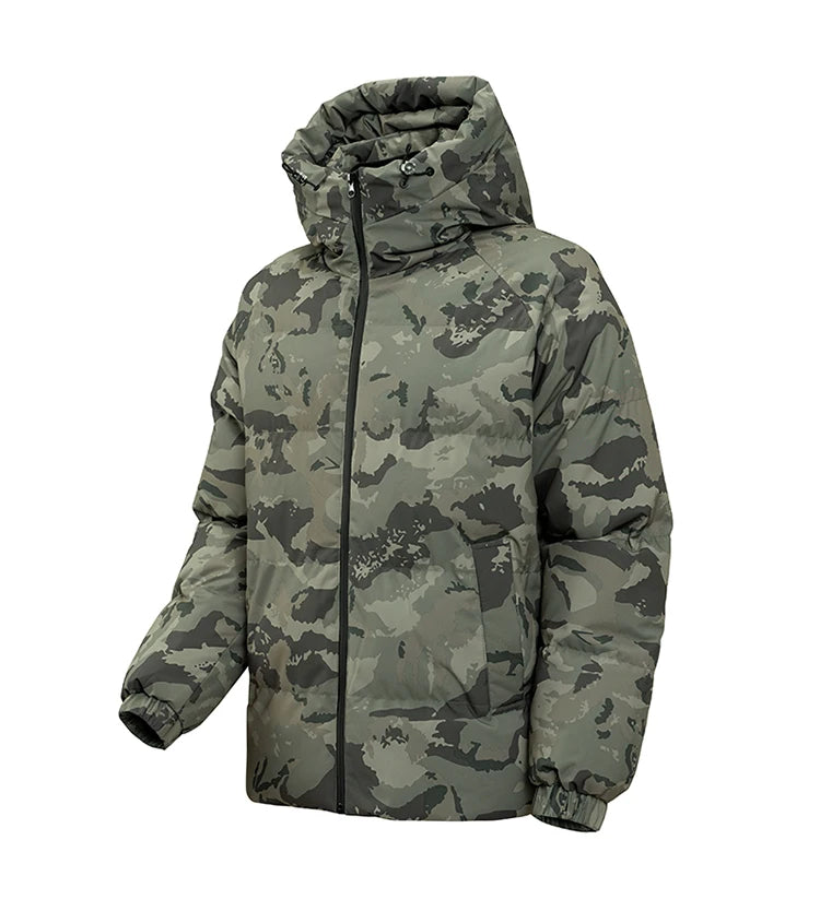 2025 Men's Camo Hooded Jacket  Winter Thermal Coat Waterproof Windproof Military Style Outdoor Travel Parka with Fleece Lining