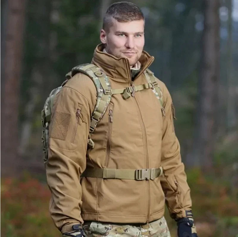 Outdoor Fleece Jacket Shell Tactical Jackets Camo Coats Airsoft Training Durable Hunting Clothes Windbreakers Men Clothing
