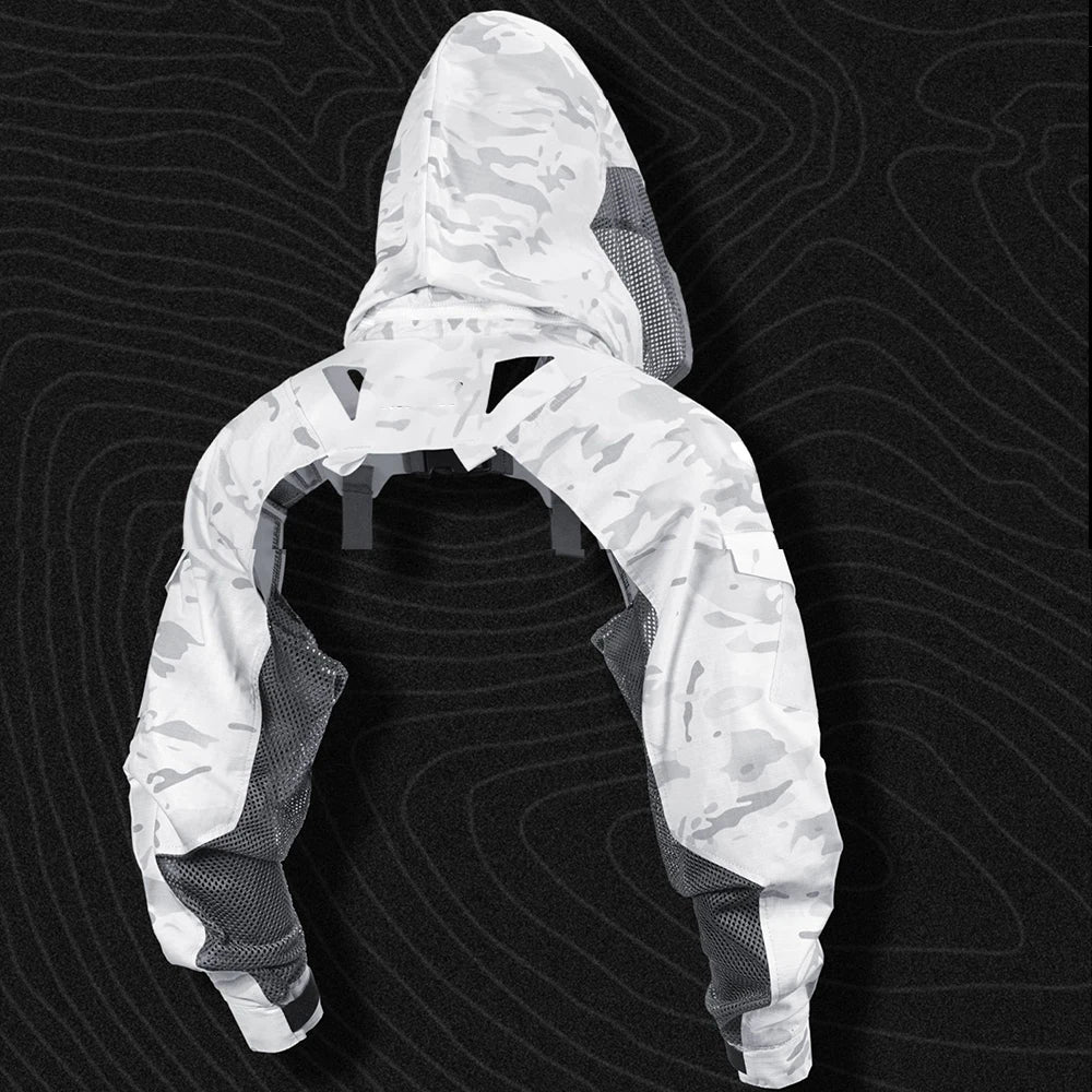 Tactical Combat Uniform Long Sleeve Breathable Camo Clothing with hat With Multiple Vests Chest Rig Outdoors Hunting Accessories