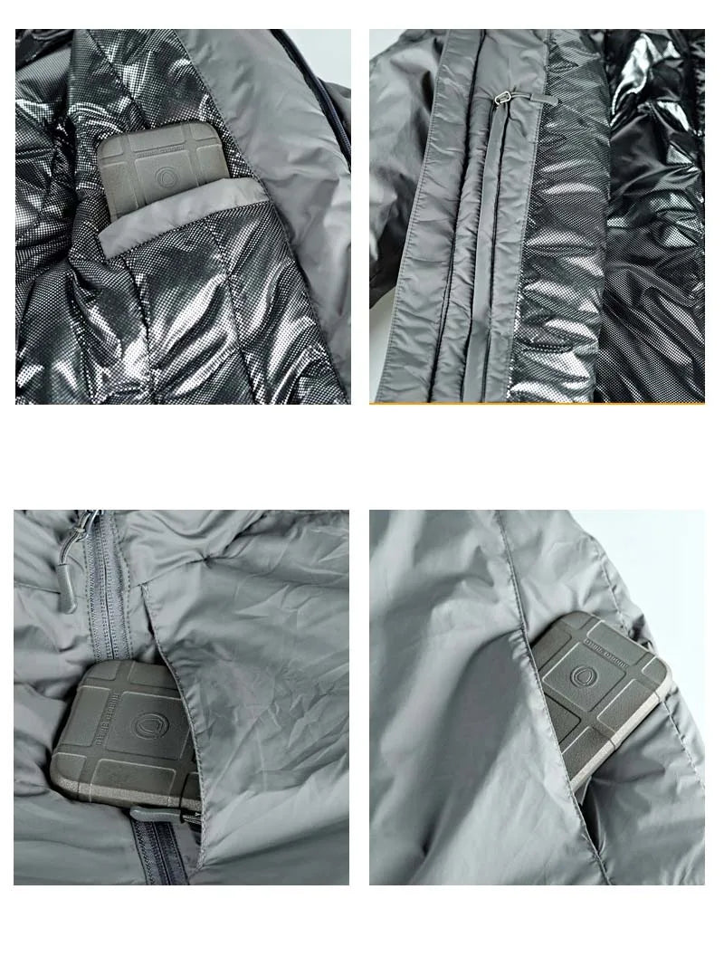 Winter Outdoor Jackets Men Clothing Parkas Tactics Causal Jacket Heat Reflective Warm Windproof Hiking Coat Windbreaker