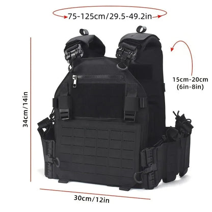 New combat vest 6094 quick detachable light laser cut tactical vest black gear to carry Protective plate