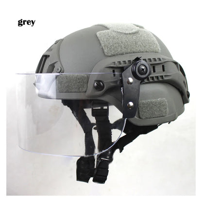 MICH2000 Action Version Patrol Tactical Helmet Transparent Anti-Riot Protective Mask CS Anti-face Safe Protective Helmet