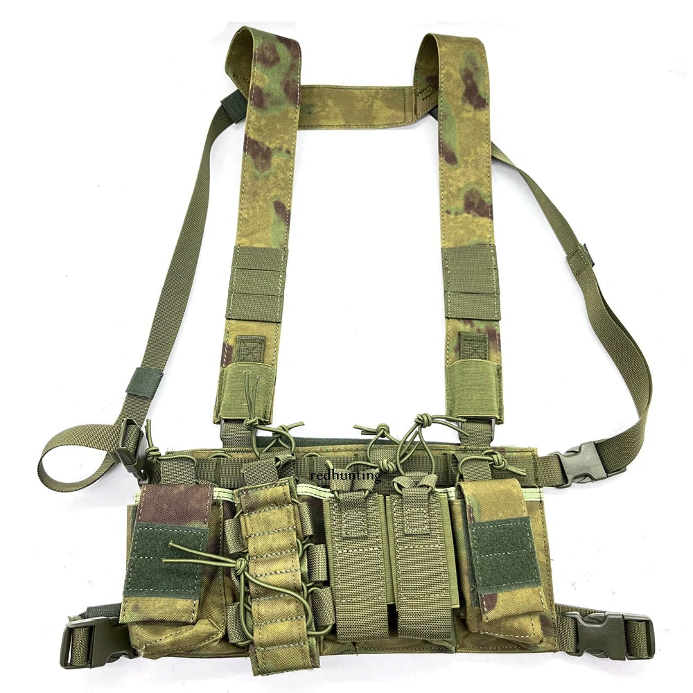 Tactical D3 Chest Rig Bag Radio Harness Front Pouch Holster Military Vest Rig Bag Adjustable Functional Two Way Radio Pouch