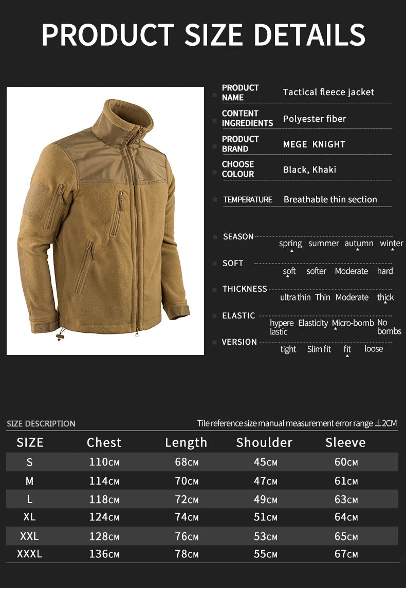 Tactical Winter Jacket Military Fleece Jacket Thermal Warm Camouflage Work Coats Mens Warm Clothes Safari Jacket Outwear