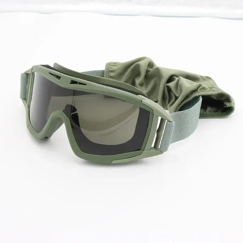 Tactical Goggles 3 Lens Windproof Military Shooting Hunting Glasses Eyewear Outdoor CS War Game Airsoft Paintball Glasses