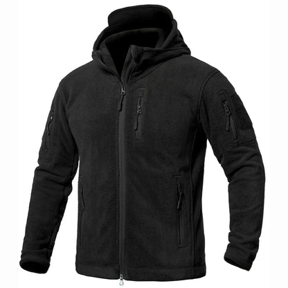 Men's Winter Tactical Fleece Jacket  Warm Full Zip Military Hoodies Multi-Pockets Hiking Hunting Outdoor Coats