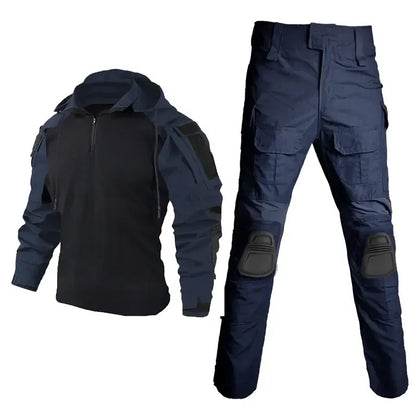 Tactical Suits Combat Shirt Hoody Pants Climbing Uniform Men Clothing Hunting Cothes US Camouflage Paintball Sport T Shirts