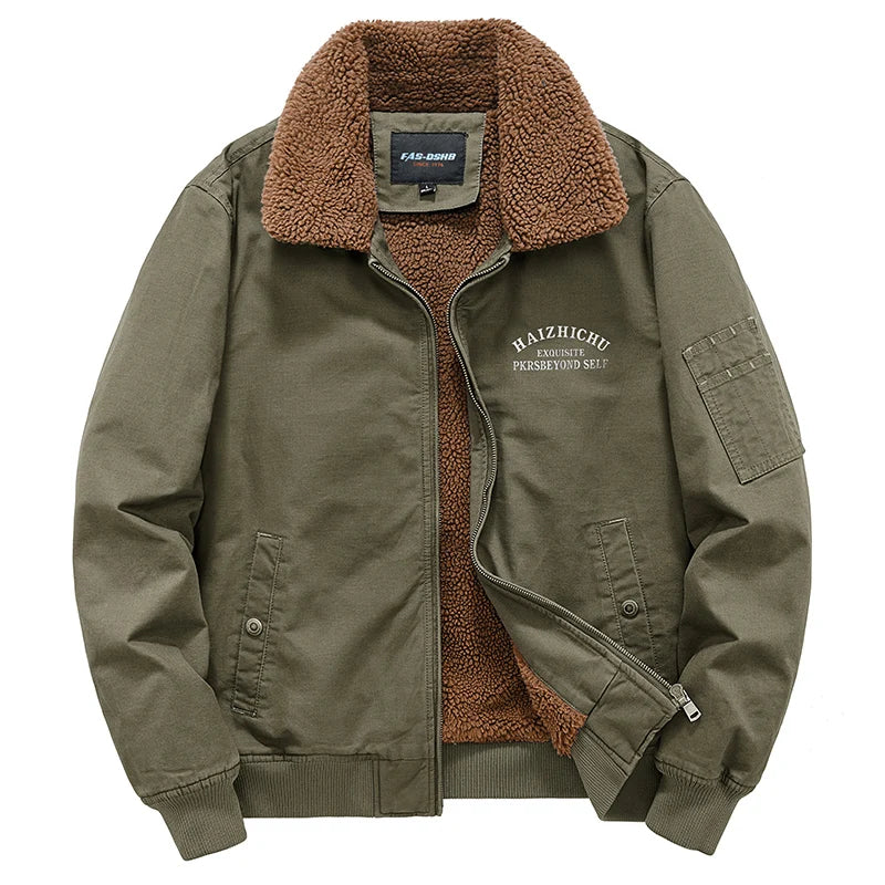Men High Quality Jacket Winter New Fleece Warm Windproof Tactical Coat Autumn Men Fashion Fur Collar Thick Military Overcoat Man