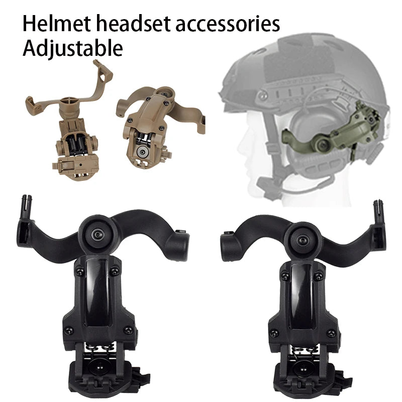 Tactical Headset Rail Mount Bracket 360° Rotation Headset Helmet Guide Adapter Fit OPS Core ARC and Team Wendy M-LOK Rail