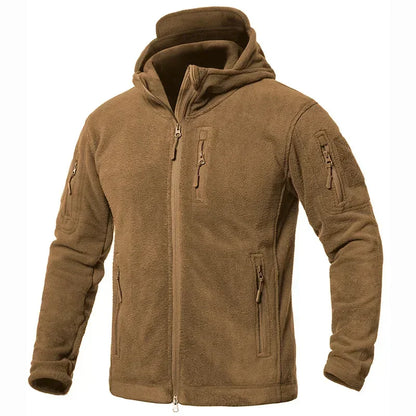 Men's Winter Tactical Fleece Jacket  Warm Full Zip Military Hoodies Multi-Pockets Hiking Hunting Outdoor Coats