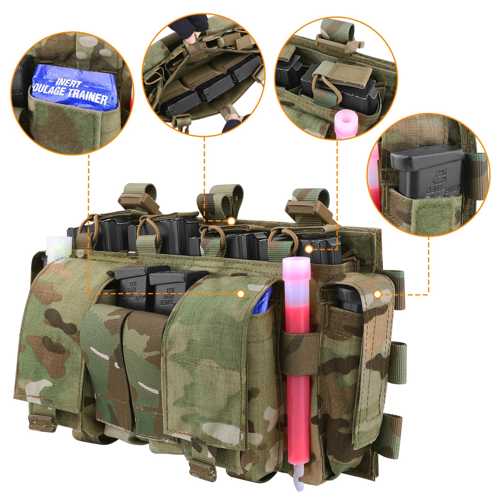 KRYDEX SCARAB Plate Carrier Tactical Heavy Duty Modular MOLLE Vest With 556 Magazine Pouch Placard For Outdoor Hunting