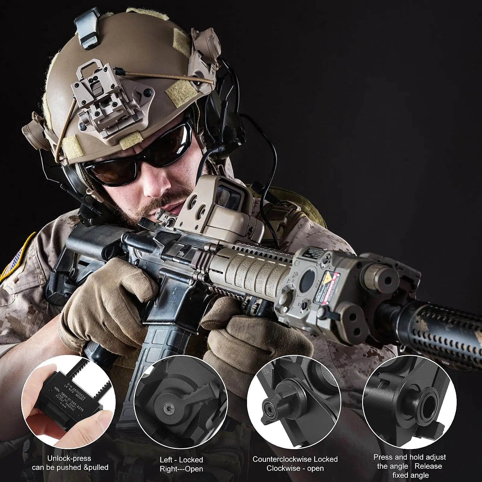 Metal NVG Helmet Mount Holder