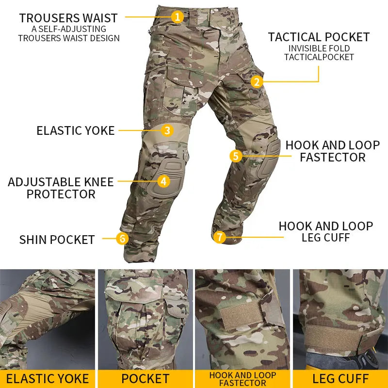 EMERSONGEAR Tactical G3 Combat Pants Mens Duty Cargo Trousers Hunting Outdoor Shooting Airsoft Sports Training Hiking Cycling