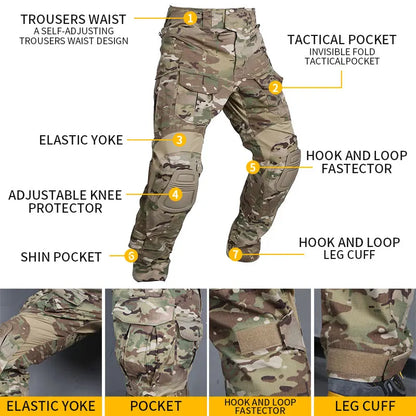 EMERSONGEAR Tactical G3 Combat Pants Mens Duty Cargo Trousers Hunting Outdoor Shooting Airsoft Sports Training Hiking Cycling