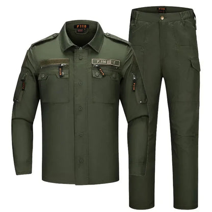 New F116 Camo Men Security Combat Uniform Tactical Uniform Combat Jacket Training Army Clothes Safari Suit Pants