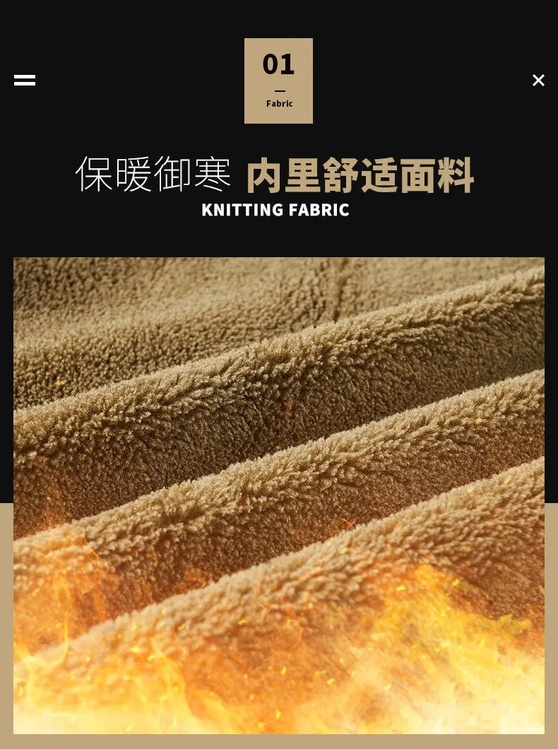 Autumn and Winter Moto Riding Jacket  Velvet Cotton Coat Thickened and Warm Loose Lapel Pure Cotton Work Jacket Casual Sherpa