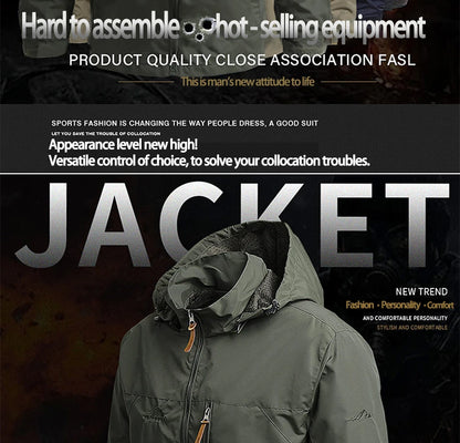Winter Jacket Fashion Coat Hoodies Camping Hiking Jacket Men's Casual Waterproof Jacket Windbreaker Men Outerwear Men's Clothes