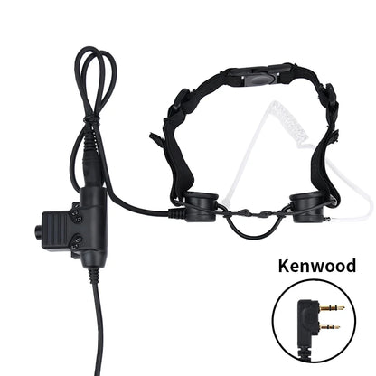 WADSN Airsoft Tactical Throat Microphone hunting Earphone Suitable for Kenwood U94 With PTT Portable Neckband THROAT MICHeadset