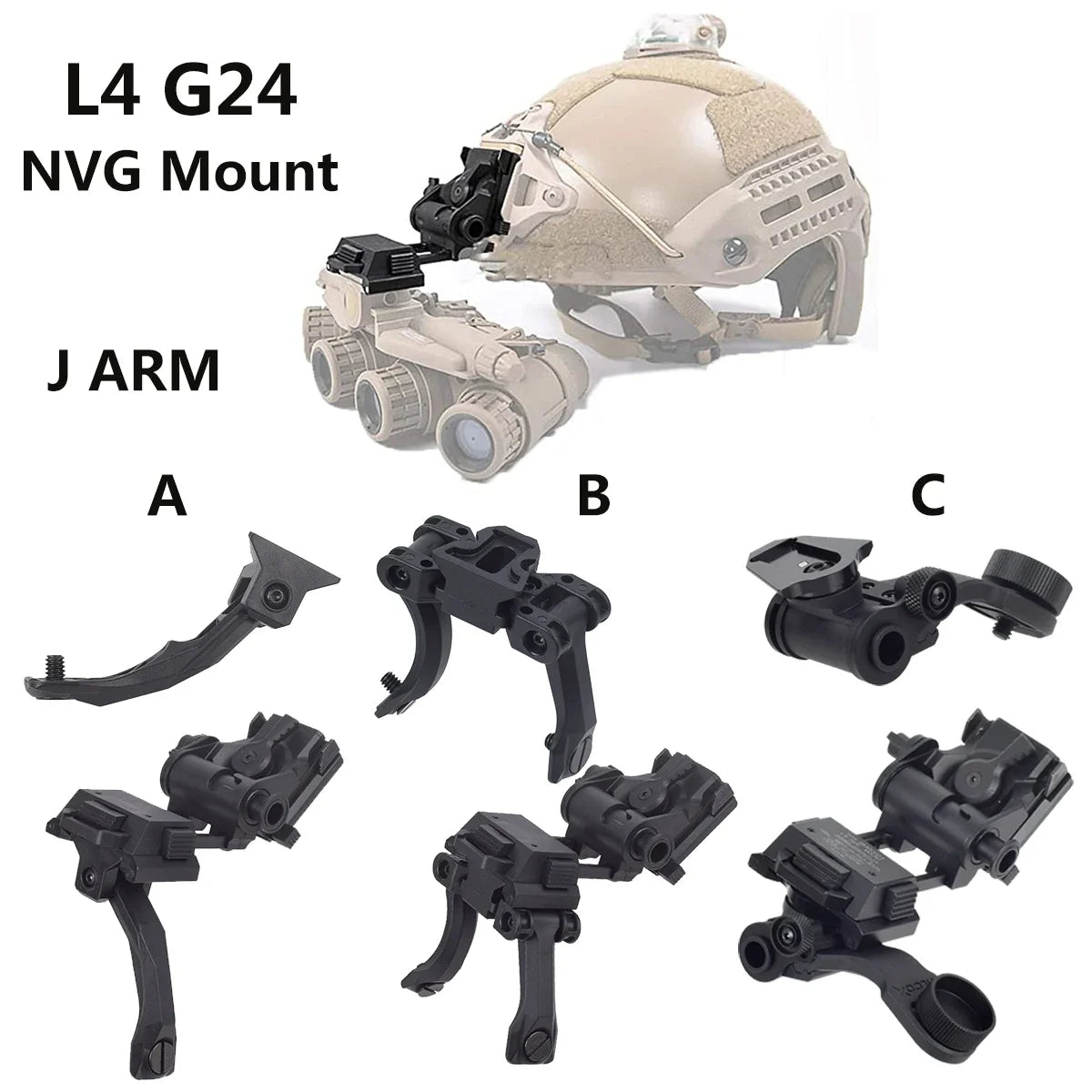 Tactical Wilcox L4 G24 L4G24 NVG Mount Helmet Bracket Holder With J Arm For PVS15 PVS18 GPNVG18 Goggle Night Vision Helmet Parts