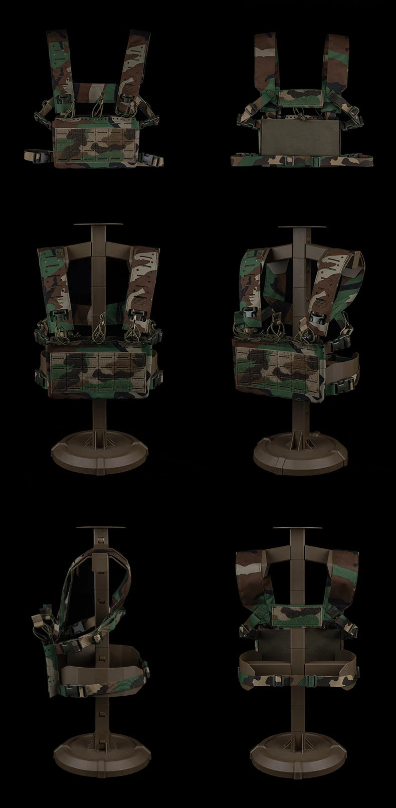 SS Style LV119 Plate Carrier Set 2in1 Fast Switchable Chest Rig for Airsoft Hunting Vest Lightweight Carry Tiger Stripe Camo Mag