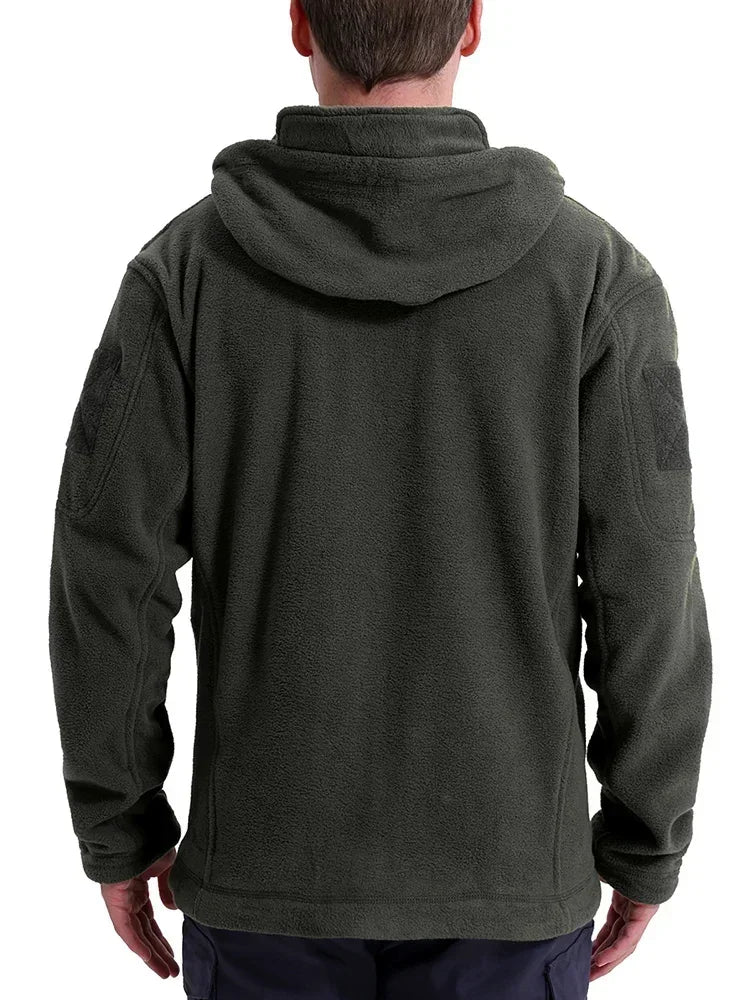 Men's Winter Tactical Fleece Jacket  Warm Full Zip Military Hoodies Multi-Pockets Hiking Hunting Outdoor Coats