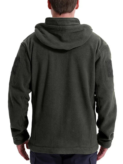 Men's Winter Tactical Fleece Jacket  Warm Full Zip Military Hoodies Multi-Pockets Hiking Hunting Outdoor Coats