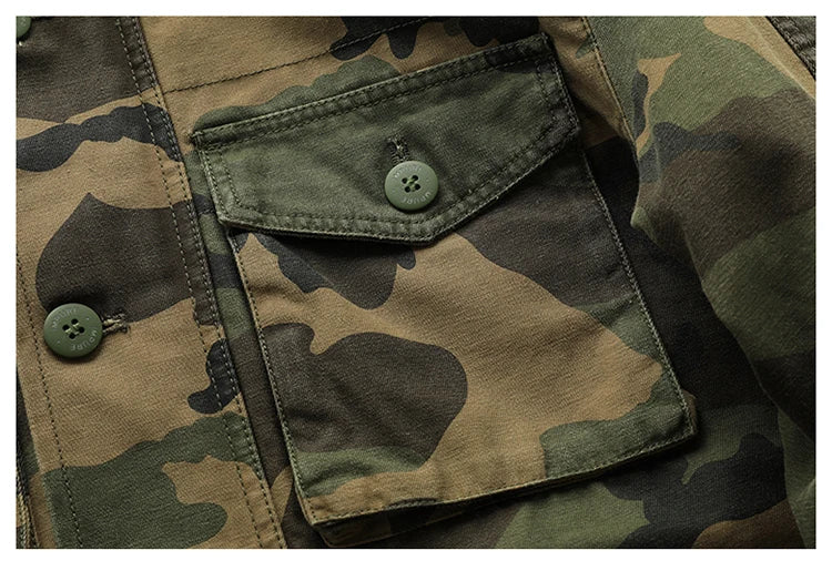 New autumn and winter American retro heavy padded jacket military style tough guy pocket tooling coat windbreaker