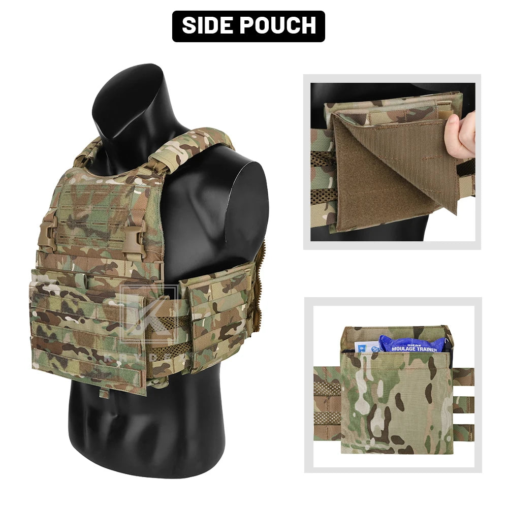KRYDEX SCARAB Plate Carrier Tactical Heavy Duty Modular MOLLE Vest With 556 Magazine Pouch Placard For Outdoor Hunting