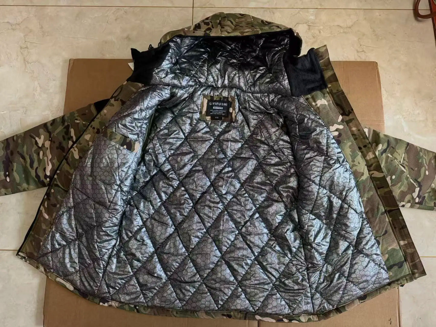 Winter Men's Tactical Camouflage Cotton-Padded Jacket Warm Windproof Military Parka Rip-Resistant Outdoor Combat Coat Hunting