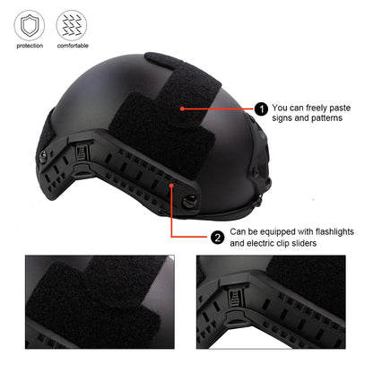 Airsoft Tactical Helmet Adjustable Knob Thicken ABS Outdoor Fast Helmet Riding Shooting CS Protective Fast Helmets Military Gear