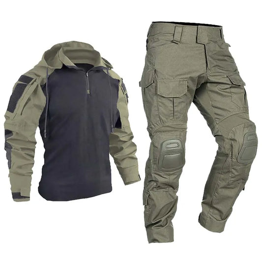 Tactical Suits Combat Shirt Hoody Pants Climbing Uniform Men Clothing Hunting Cothes US Camouflage Paintball Sport T Shirts