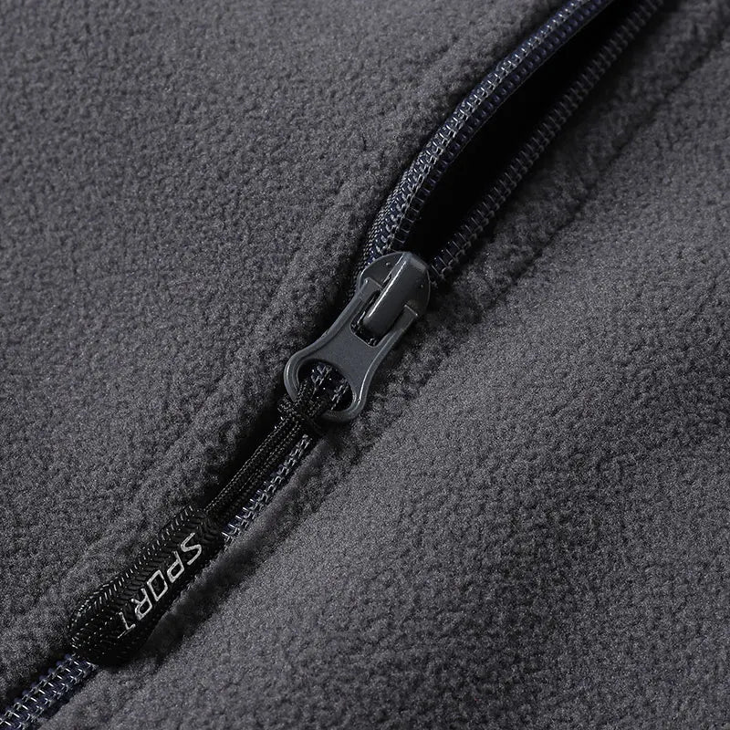 Winter fleece hiking jacket windbreaker for men Sportswear Wool lining thickened warm men's coat plus size overcoat