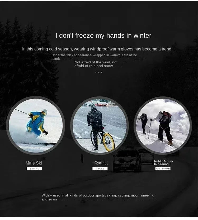 Winter Outdoor Skiing Training Non-slip Windproof Waterproof Cycling Men's and Women's Camouflage Plus Fleece Warm Thick Touch