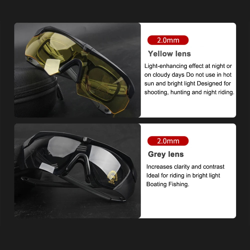 Tactical Eyewear Anti Fog Shooting Glasses with 3 pieces Lens Protection Airsoft Goggle Outdoor Riding Polarizing Wind Goggles