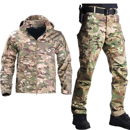 Uniforms Set Men Camo Breathable Black Suit Combat Shirt wear-resisting Tactical Cargo Uniform Hunting Clothes