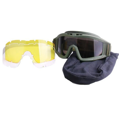 Outdoor motorcycle mountaineering sports glasses CS goggles tactical goggles 3 lens windproof and dustproof shooting off-road