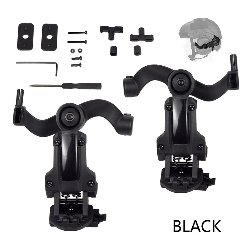 Tactical Headset Rail Mount Bracket 360° Rotation Headset Helmet Guide Adapter Fit OPS Core ARC and Team Wendy M-LOK Rail