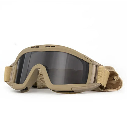 Tactical Goggles 3 Lens Windproof Military Shooting Hunting Glasses Eyewear Outdoor CS War Game Airsoft Paintball Glasses