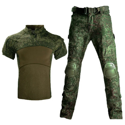 Outdoor Sport Uniform Airsoft Paintball Work Clothing Tactical Camouflage T-Shirts Combat Cargo Pants Climb Suits Hiking Suit