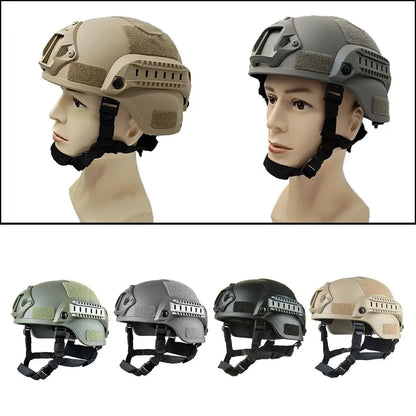 Tactical ABS CS Field Helmet, 2000 Style Tactical Helmet with NVG Mount and Side Rail for Cycling Hunting Outdoor Sports