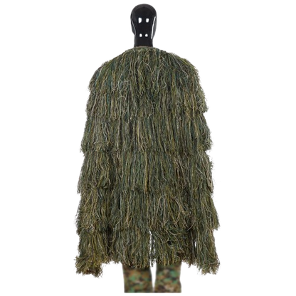 Tactical Ghillie Cape – Woodland / Desert Camo Concealment Cloak