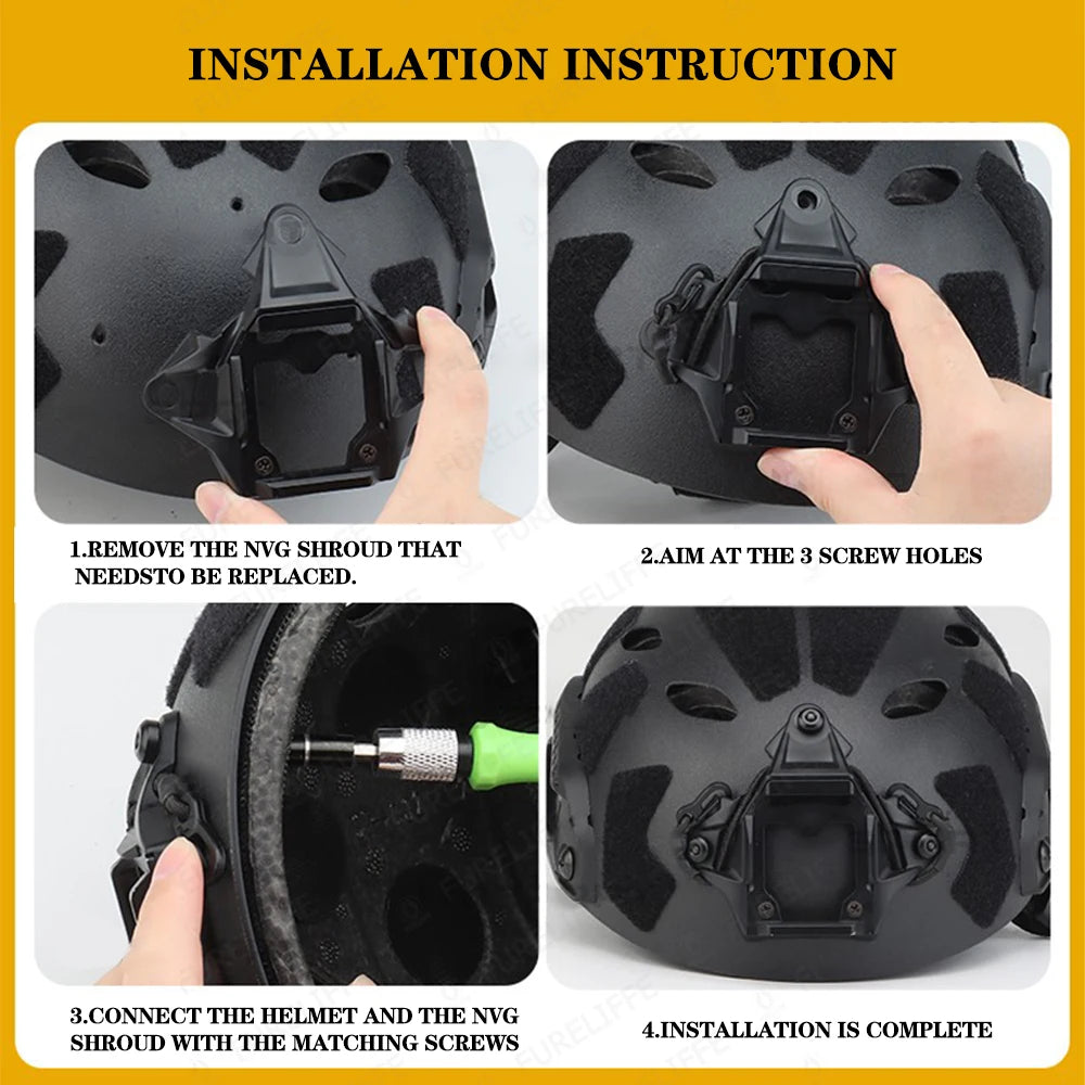 VULPO New Tactical Helmet/Shield Three-hole NVG mounting adapter/aluminum modular shield for the FAST MICH AF Wendy Fast Helmet