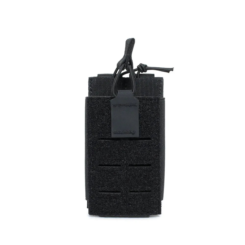 Tactical 5.56 Magazine Pouch for M4 M16 AR15 Molle Laser Cut Mag Holder Elastic Universal Walkie Talkie Pouch Radio Pack Bag